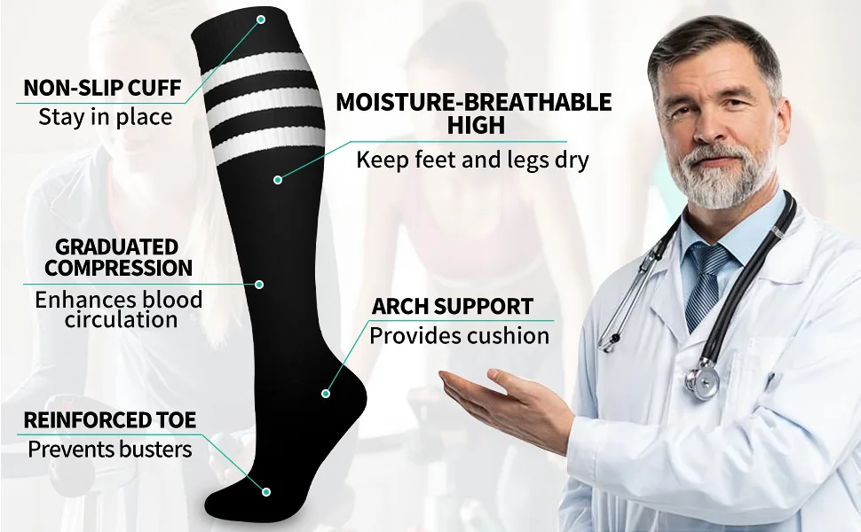 Compression Socks For Women and Men Circulation(6 Pairs)-Best support for Running,Sports,Pregnancy 03-assorted3 Large-X-Large - compression socks for women