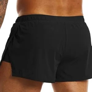Ouber Men's Running Shorts with Liner 2'' Workout Shorts Bodybuilding Side Split Mesh Gym Shorts Grey Large - product information 11