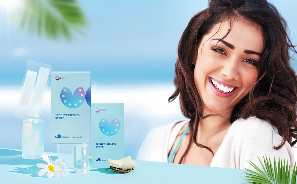 Teeth Whitening Strips-Professional White Strips for Sensitive Teeth Whitening Kit,Enamel Safe Coconut Whitener Strip for Teeth Whitening,Effective for Teeth Stains Remove - strip