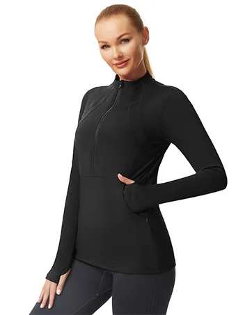 JACK SMITH Women Long Sleeve Workout Shirts Moisture Wicking Golf Shirts with Thumb Holes S-2XL Print#white Medium - product information 15