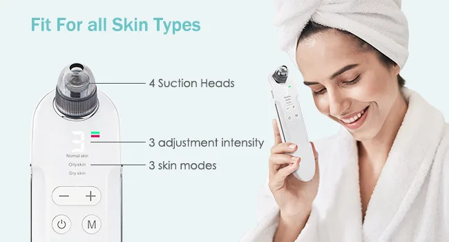 2023 Newest Blackhead Remover Face Pore Vacuum Cleaner EZBASICS Blackhead Vacuum Rechargeable White Heads Removal with 3 Adjustable Suction Power Blackhead Extractor Tool with LED Display (White) - blackhead remover