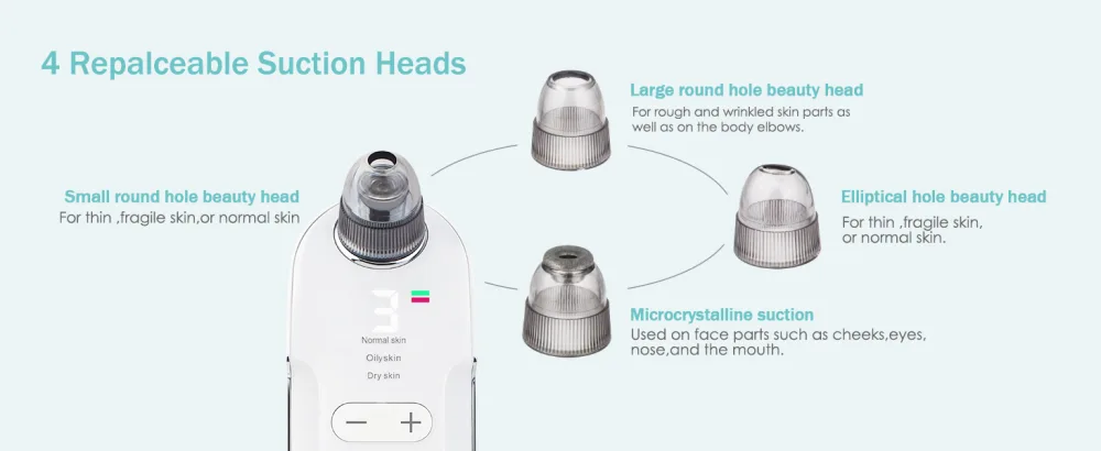 2023 Newest Blackhead Remover Face Pore Vacuum Cleaner EZBASICS Blackhead Vacuum Rechargeable White Heads Removal with 3 Adjustable Suction Power Blackhead Extractor Tool with LED Display (White) - blackhead remover