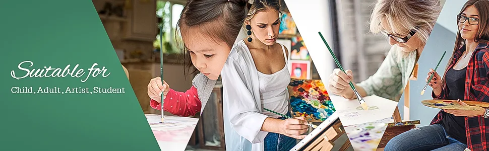 Oil Acrylic Watercolor Paint Brushes 100% Natural Chungking Hog Hair 6pc Filbert Paint brush Set - product information 2
