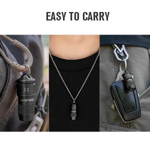 OLIGHT IMINI 10 Lumens Tiny Keychain Flashlight, Portable Quick-Release Small Flashlights with Magnetic Base, Powered by 3 LR41 Button Cells for EDC and Emergency (Black) - easy to carry