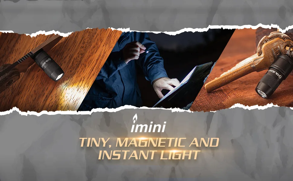 OLIGHT IMINI 10 Lumens Tiny Keychain Flashlight, Portable Quick-Release Small Flashlights with Magnetic Base, Powered by 3 LR41 Button Cells for EDC and Emergency (Black) - imini bk