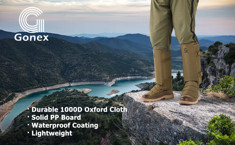 Gonex Snake Gaiters, Waterproof Snake Guards, Snake Bite Protection for Lower Legs, Snake Proof Gaiters Fit for Men & Women, Adjustable Size - product information 7