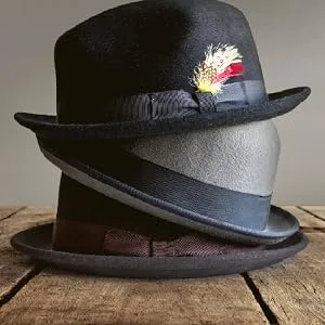 Belfry Gangster 100% Wool Stain Resistant Crushable Dress Fedora in Black Grey Navy Brown Pecan Large Black - product information 6
