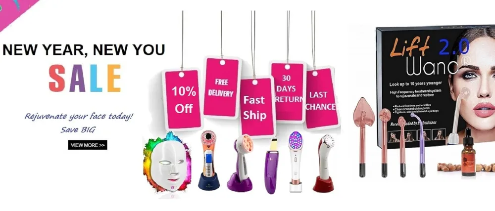 Lyte TRI Color LED Light Therapy Mask Skin Red Blue Amber LED w/Lipstick Powerbank (Lyte Mask) - lift wand