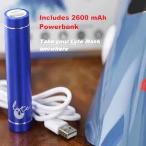 Lyte TRI Color LED Light Therapy Mask Skin Red Blue Amber LED w/Lipstick Powerbank (Lyte Mask) - Lyte Mask