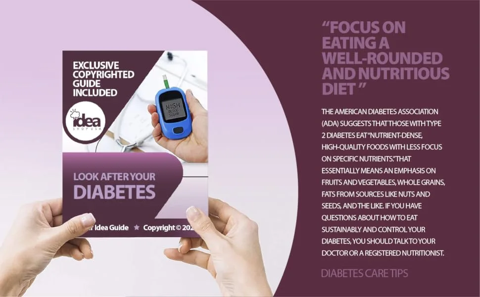 Relion Premier Blood Glucose Test Strips 50ct Bundle with Exclusive "Look After Your Diabetes" - Better Idea Guide (2 Items) 1 - Guide focus on eating