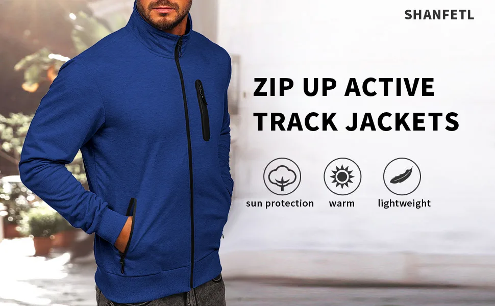 Men's Full Zip Up Active Track Jacket Mock Neck Long Sleeve Casual Sweatshirts Medium Wine Red - product information 3