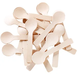 Gmark 4" Mini Wooden Spoons 100 ct, Biodegradable Compostable Birchwood (100pcs/bag) GM1042A - GM1042