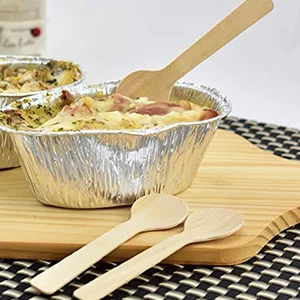 Gmark 4" Mini Wooden Spoons 100 ct, Biodegradable Compostable Birchwood (100pcs/bag) GM1042A - GM1042