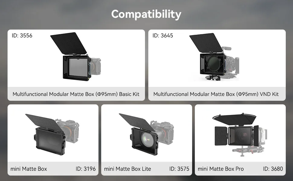 SMALLRIG Clamp-On Ring kit (80/85-95mm) for Star-Trail and Mini Series Matte Box 3196 3575 3680-3654 - 3654