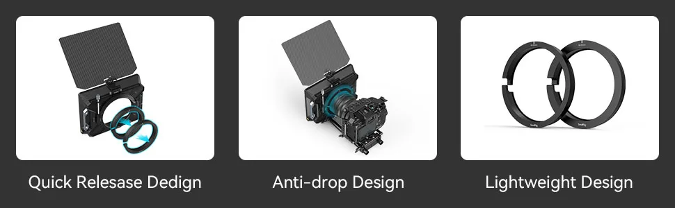 SMALLRIG Clamp-On Ring kit (80/85-95mm) for Star-Trail and Mini Series Matte Box 3196 3575 3680-3654 - 3654