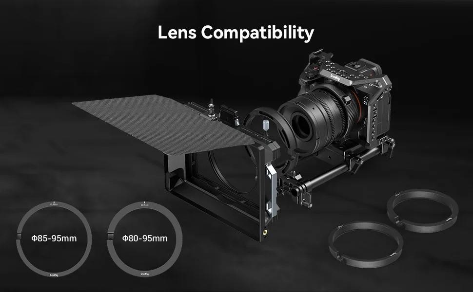 SMALLRIG Clamp-On Ring kit (80/85-95mm) for Star-Trail and Mini Series Matte Box 3196 3575 3680-3654 - 3654