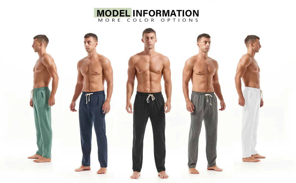 AMY COULEE Mens Cotton Yoga Pants Running Workout Lightweight Sweatpants Open Bottom Lounge Pants with Pockets Medium Dark Gray - color display