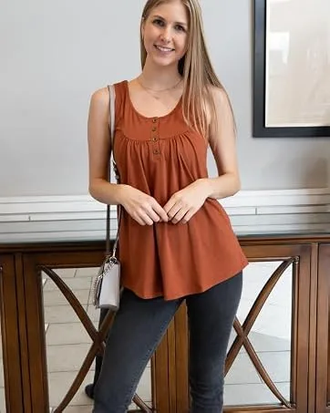 MIROL Women's Sleeveless Tank Tops Basic Loose Tunic T Shirts Batwing Sleeve Solid Color Casual Tee with Pocket Large Black - product information 5