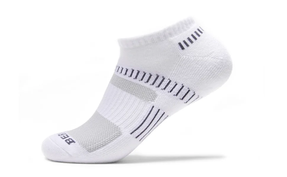 BERING Men's Performance Athletic Cushioned Ankle Socks (6 Pairs) 8-12 White - BERING Men