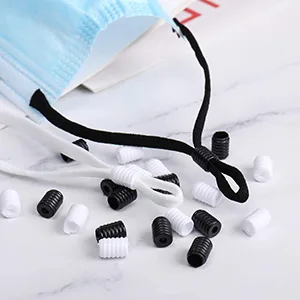 ORYOUGO 100 Pieces Sewing Elastic Band Cord with Adjustable Buckle Stretchy Mask Earloop Lanyard Earmuff Rope DIY Mask Making Supplies - product information 5