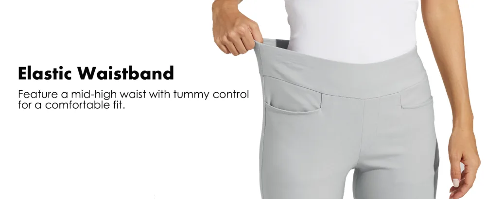 Willit Women's Golf Pants Stretch Casual Pull on Pants Quick Dry Hiking Pants Tummy Control Black Large - product information 17