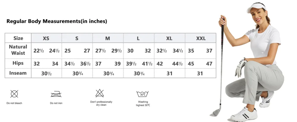 Willit Women's Golf Pants Stretch Casual Pull on Pants Quick Dry Hiking Pants Tummy Control Black Large - product information 20