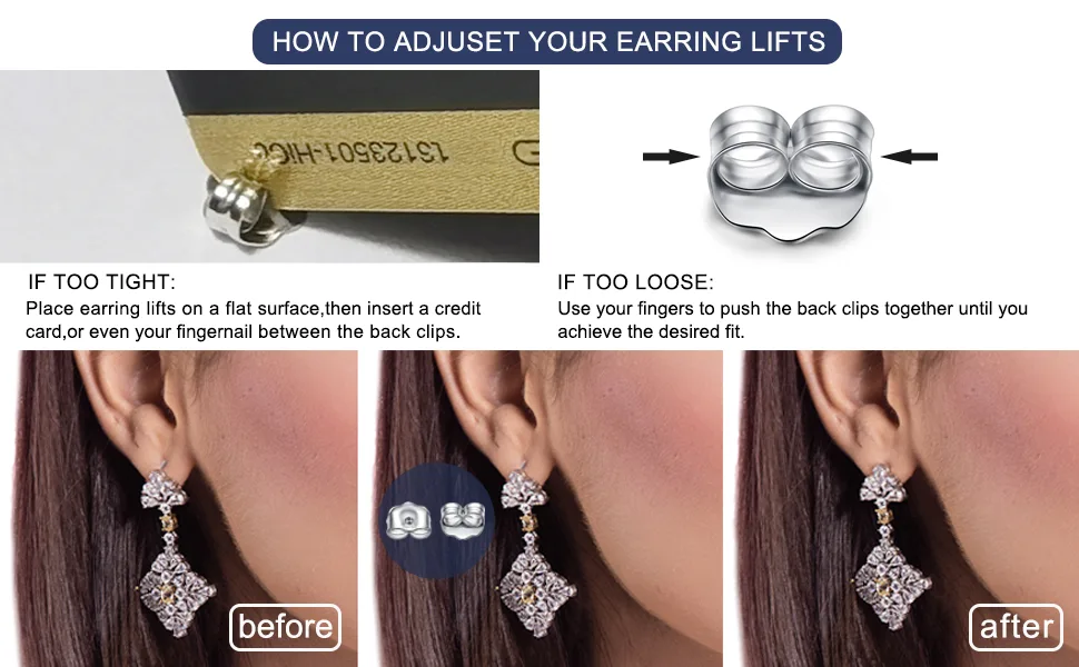 LUCKMORA White Gold Earring Backs 14K Solid Gold 0.15 Grams AU585 Butterfly Real Earrings Backs Replacements for Studs 585 Hypoallergenic Pierced Secure 14K White Gold - k Earring Backs