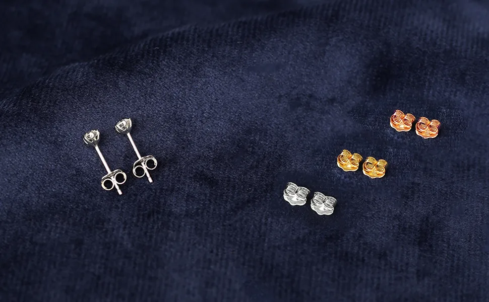 LUCKMORA White Gold Earring Backs 14K Solid Gold 0.15 Grams AU585 Butterfly Real Earrings Backs Replacements for Studs 585 Hypoallergenic Pierced Secure 14K White Gold - k Earring Backs
