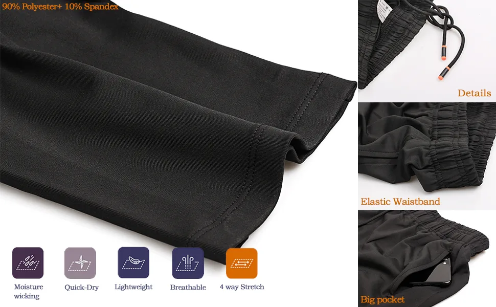 NELEUS Men's Workout Athletic Running Tapered Pants Medium Tapered 7006# One Piece Of:black - Elastic Waistband