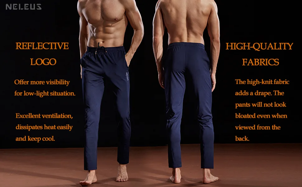 NELEUS Men's Workout Athletic Running Tapered Pants Medium Tapered 7006# One Piece Of:black - High-Quality Fabrics