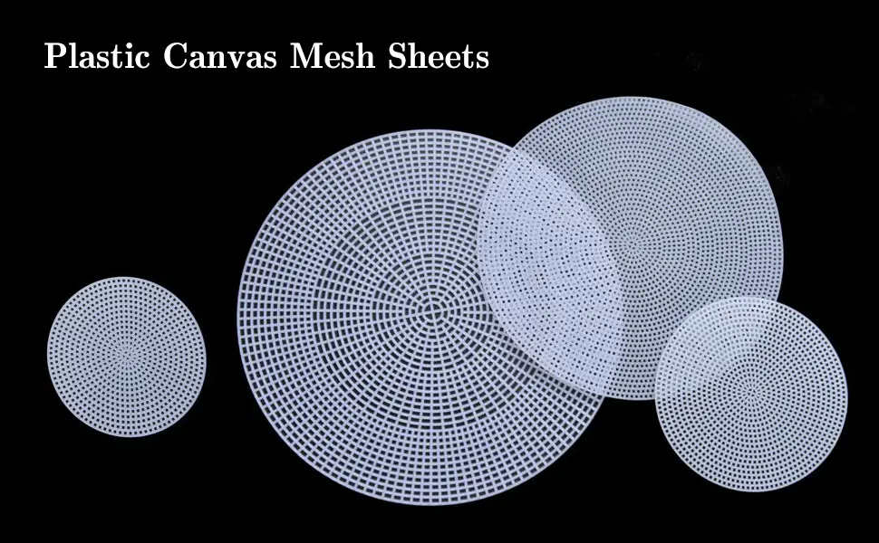 MILISTEN Clear Plastic Canvas Mesh Sheets, 10Pcs Round Canvas Mesh for DIY Mesh, 20cm/7.8in (White) 20X20CM - canvas mesh sheets