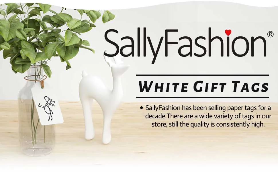 SallyFashion 100pcs White Paper Gift Tags with String, Blank Gift Bags Tags Price Tags DIY Crafts - product information 18