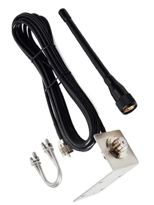 UAYESOK VHF Marine Antenna 159V Stubby Boat Antenna PL259 Connector W/16.4ft RG-58 coaxial Cable, L-Mount Bracket - 159-02