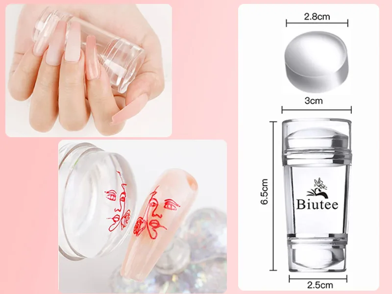 Biutee Clear Jelly Nail Art Stamper Set Dual head 12 Pcs Set Silicone Heads 3 Scraper Manicure Nail Art Tool 12 Piece Set - product information 15