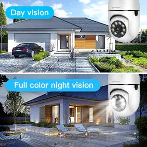 Jennov 3MP/2K Light Bulb Security Camera Wireless Outdoor, 2.4GHz Light Socket Security Camera, 360 Indoor WiFi Home Lightbulb Surveillance Camera Motion Detection, Color Night Vision, Two Way Talk - Light bulb camera