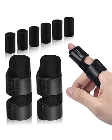 Sopito Finger Splints, 6pcs Finger Support Brace Finger Stabilizer for Broken Fingers Straightening Arthritis Knuckle Immobilization - Black Finger Splints