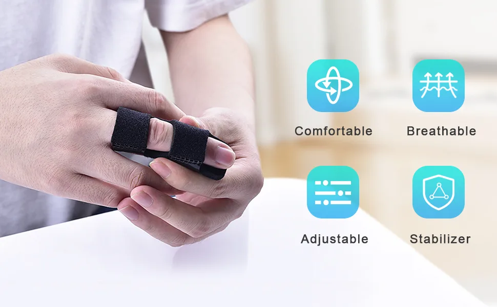 Sopito Finger Splints, 6pcs Finger Support Brace Finger Stabilizer for Broken Fingers Straightening Arthritis Knuckle Immobilization - FINGER SPLINTS