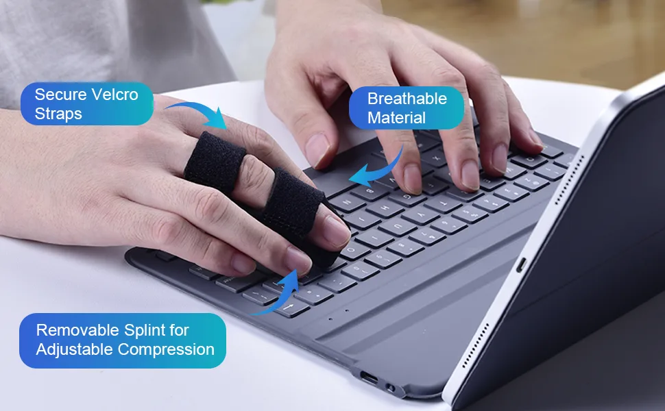 Sopito Finger Splints, 6pcs Finger Support Brace Finger Stabilizer for Broken Fingers Straightening Arthritis Knuckle Immobilization - FINGER SPLINTS