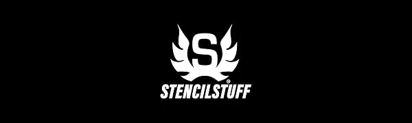 Stencil Stuff 4 Ounce - Black Background with White logo,