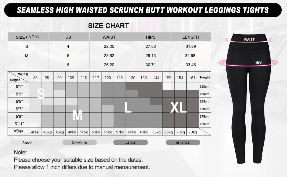 MOOSLOVER Seamless Butt Lifting Workout Leggings for Women High Waist Yoga Pants Compression Contour Tights Medium #1 Black - Seamless Butt Lifting Leggings