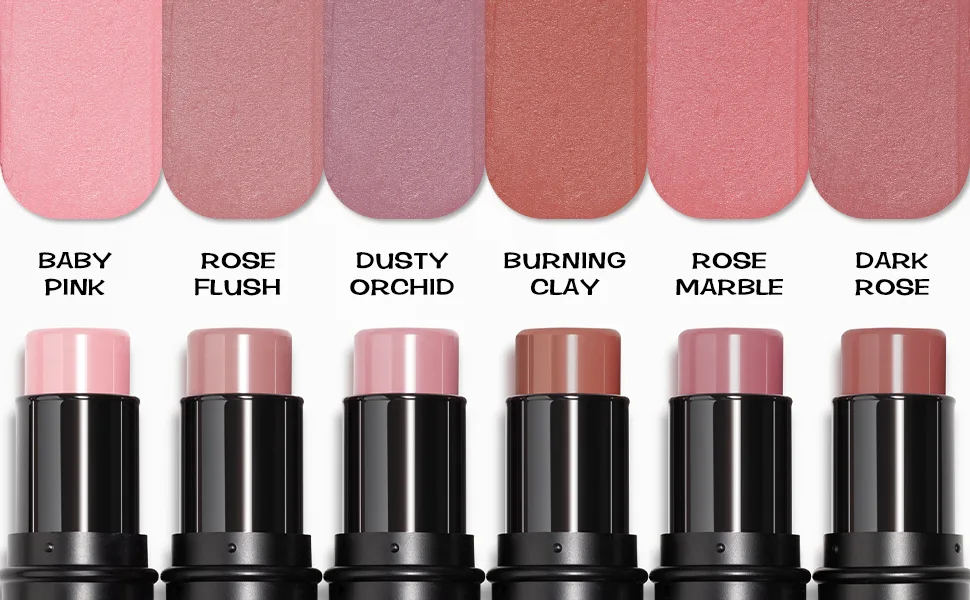 FOCALLURE Cream Blush Makeup,Buildable Blush Stick for Cheeks,Matte and Dewy Finish,Long Wearing,Easy Application,Lightweight Multi Stick,ROSE FLUSH - product information 21