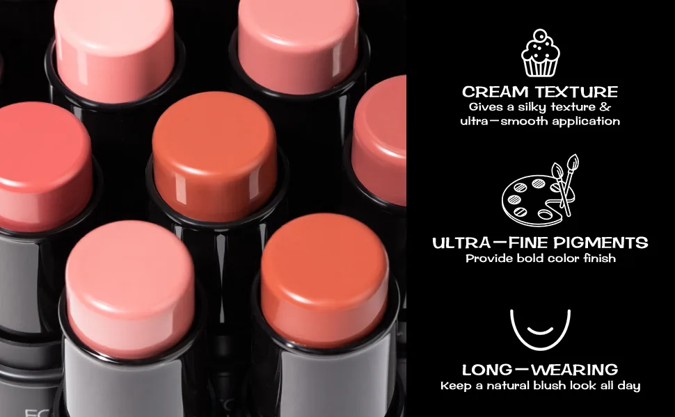FOCALLURE Cream Blush Makeup,Buildable Blush Stick for Cheeks,Matte and Dewy Finish,Long Wearing,Easy Application,Lightweight Multi Stick,ROSE FLUSH - product information 23