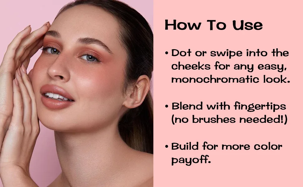 FOCALLURE Cream Blush Makeup,Buildable Blush Stick for Cheeks,Matte and Dewy Finish,Long Wearing,Easy Application,Lightweight Multi Stick,ROSE FLUSH - product information 24