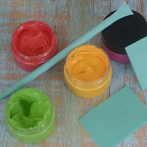 BOOLOOEN Chalk Paint Paste Screen Printing Ink, Mini Scraper and Rubber Paint Stirrer, Reusable Adhesive Paste Blackboard Paint for Mesh Transfer Furniture DIY Home Decor 12 colors Jars Chalk Paste With 9 Pcs Tool - CLACK PASTE
