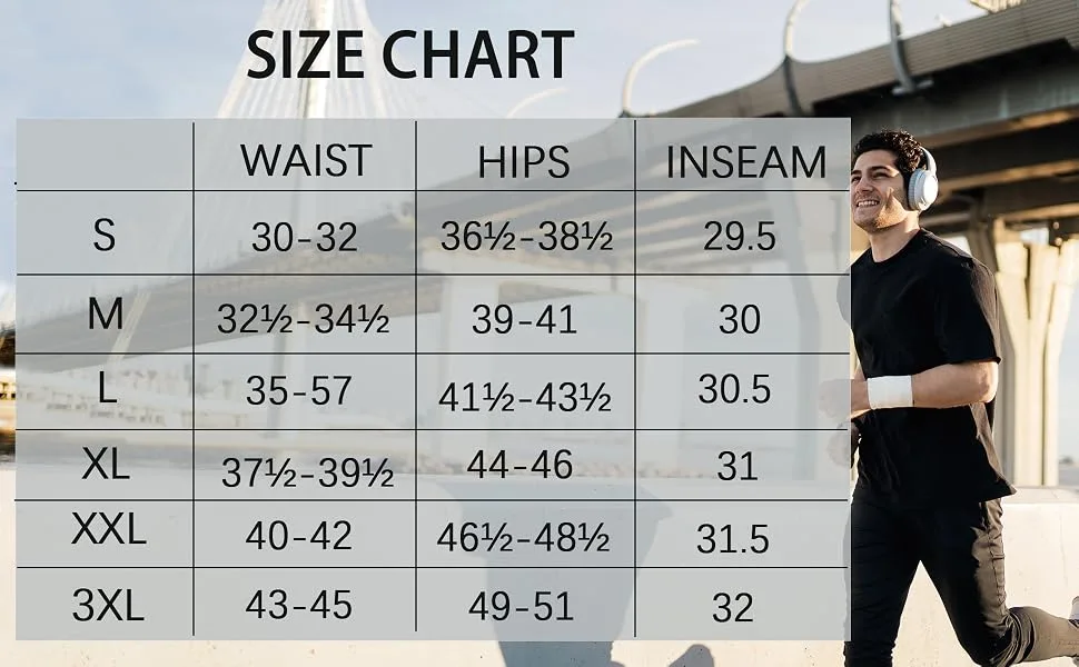 Pudolla Men's Workout Athletic Pants Elastic Waist Jogging Running Pants for Men with Zipper Pockets Black Large - mens running pants