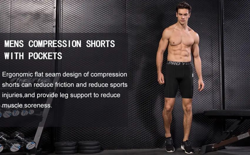 WRAGCFM Compression Shorts Men with Pocket Athletic Running Spandex Workout Training Active Underwear Baselayer Short 1084-c Green Large - compression pants
