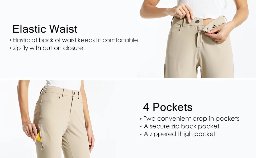 Willit Women's Golf Pants Stretch Lightweight Hiking Pants Quick Dry Casual Pants Water Resistant with Zipper Pocket Black X-Large - product information 15