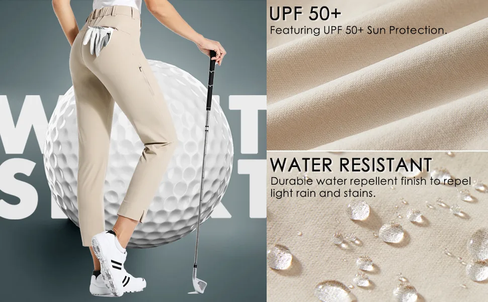 Willit Women's Golf Pants Stretch Lightweight Hiking Pants Quick Dry Casual Pants Water Resistant with Zipper Pocket Black X-Large - product information 16