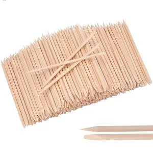 Hedume 600 Pcs Orange Wood Nail Sticks, Double Sided Multi Functional Cuticle Pusher Remover, Pointed End & Flat End Manicure Pedicure Tool - product information 5