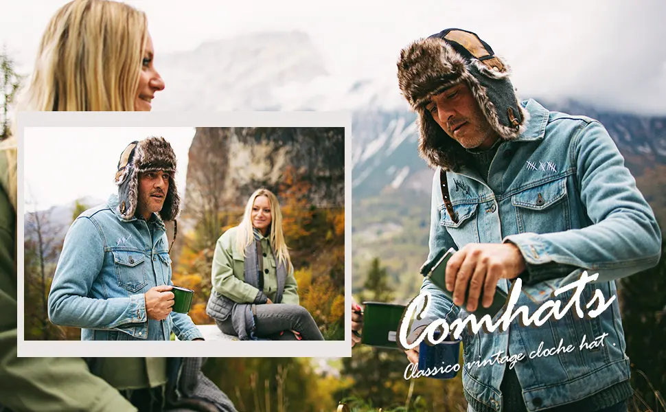 Comhats Winter Bomber Hat for Men Hunting Ushanka 67191_black(real Fur) Large - Bomber Hats for Men